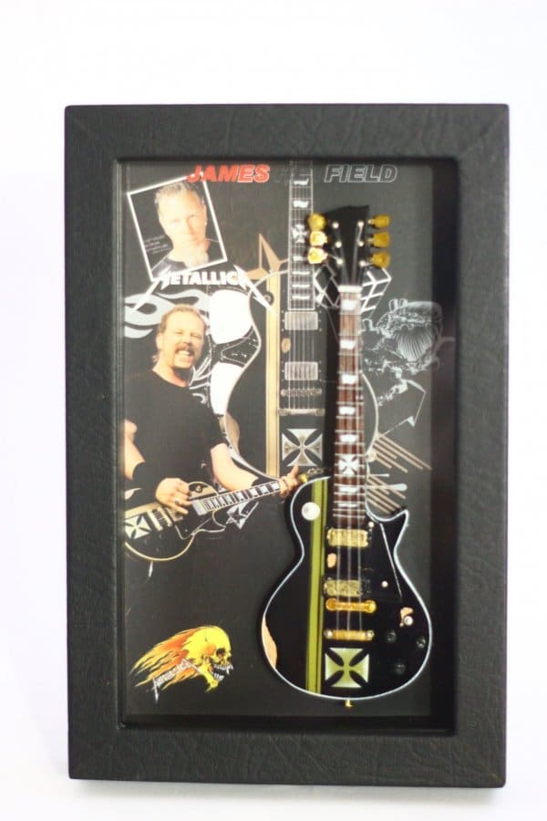 rgm8850 James Hetfield Metallica Cross Miniature Guitar Collection in Shadowbox Frame 