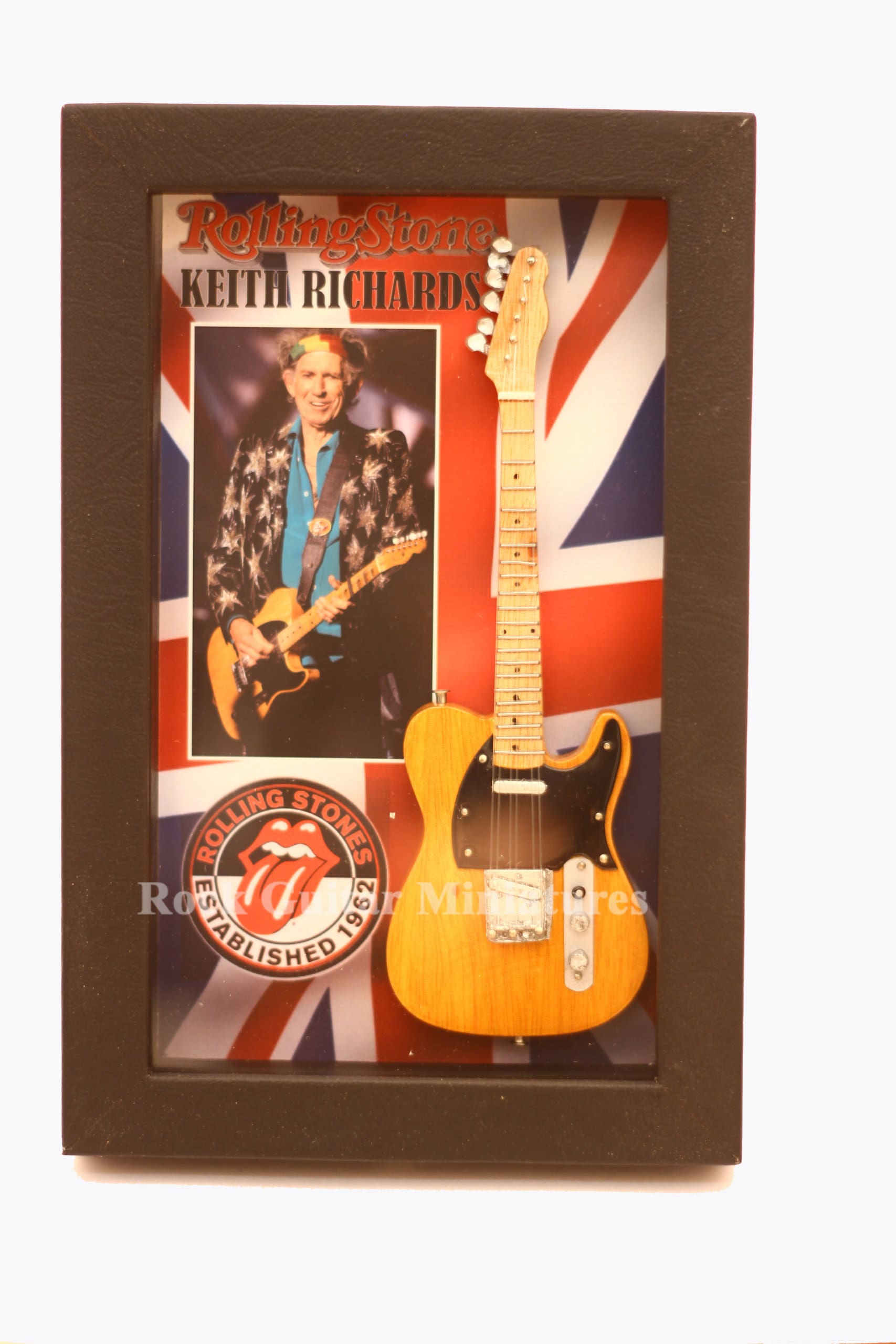 RGM8993 David Bowie Miniature Guitar Collection in Shadowbox Frame 