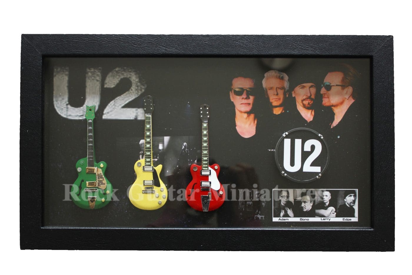 RGM8828 Bono U2 Colección de guitarra en miniatura en el marco Shadowbox 